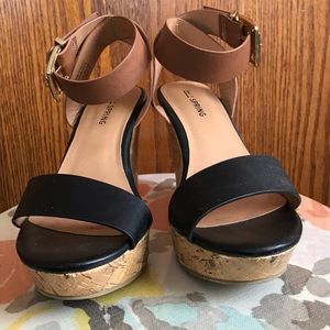 Call it Spring black and Brown Wedges